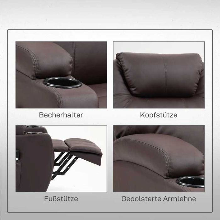 Повдигащ се стол HOMCOM с регулируема облегалка, асистент за повдигане