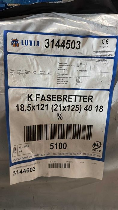 Lambriu din lemn FSB 18,5×121