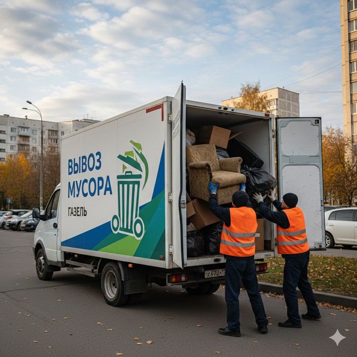 ГАЗель Вывоз мусора, вывоз мебели и техники, вывоз строительного мусор