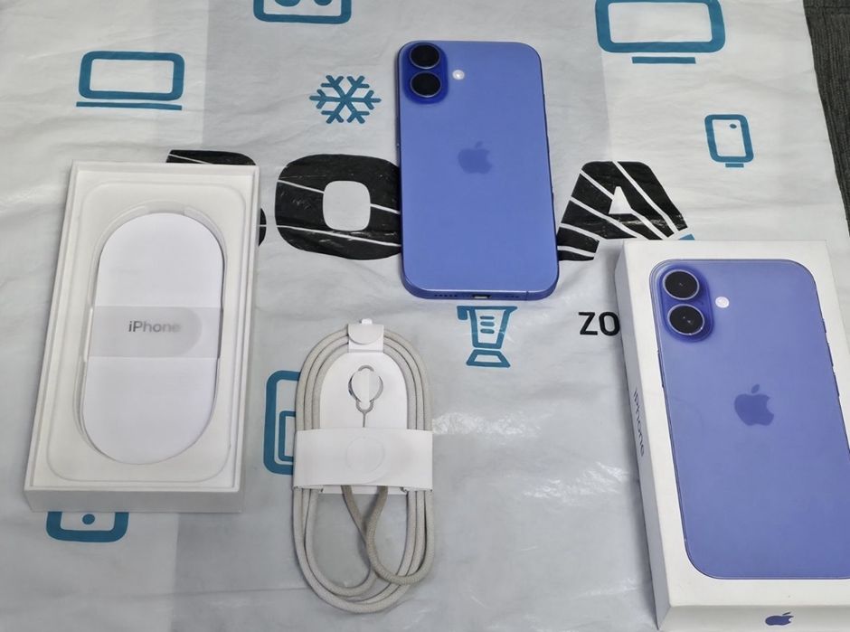 КАТО НОВ 128GB iPhone 16 Гаранция ЗОРА 2026г. Ultramarine | Син