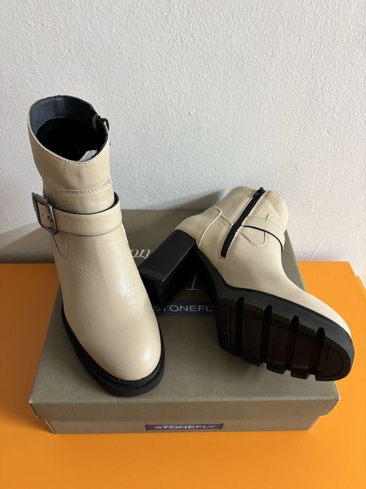 Боти с ток от ествествена кожа-чисто нови