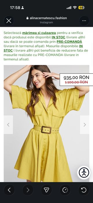 Rochie Canary | Alina Cernatescu