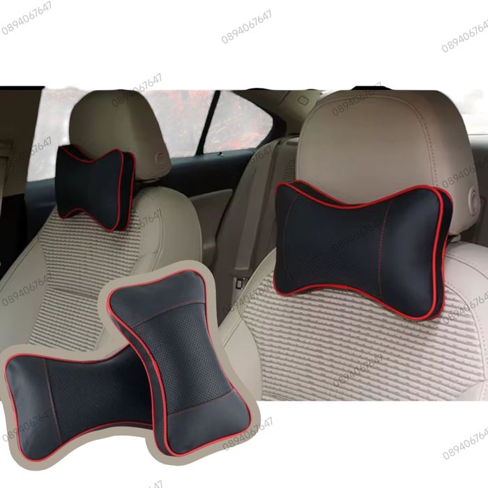 Възглавници за автомобил за подглавник, комплект 2бр възглавница, кожа