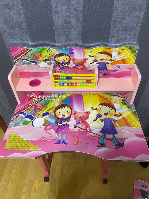 Birou cu scaun pentru copii,, cadru metalic