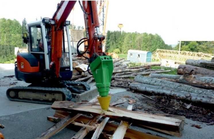 Con ptr. spart lemne miniexcavator, excavator, buldo, despicator lemne