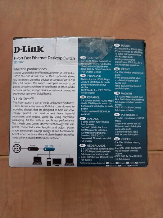 Суич D-Link DES-1005D/E, 5 портов 10/100, Desktop