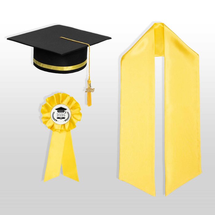 Toca, Esarfa si Cocarda, Set Nepersonalizat, Galben, Liceu, Facultate