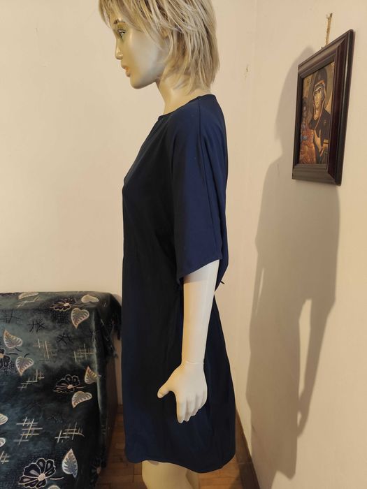 Rochie bleumarin din bumbac elastic COS-masura 42-Noua!