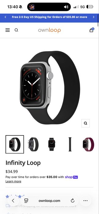 Bratara curea silicon Apple Watch Ownloop InfinityLoop Ink Black
