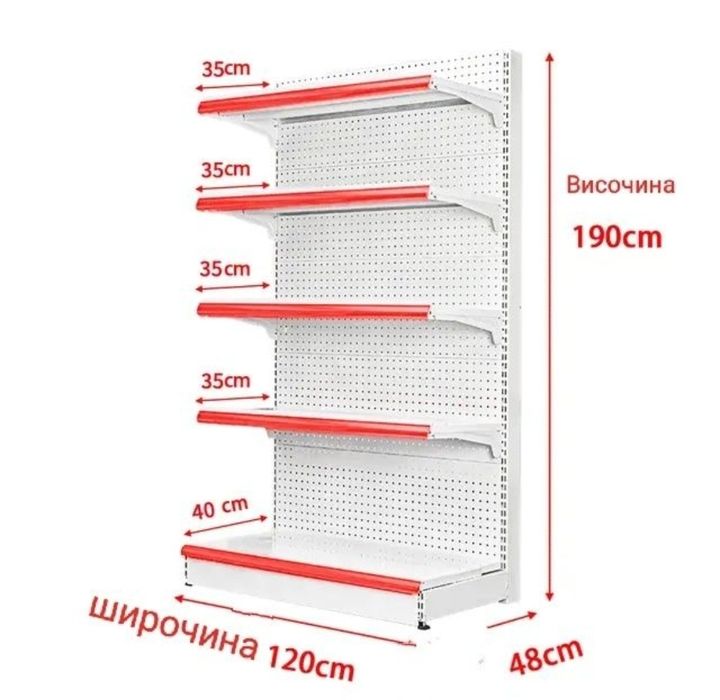 Ново Търговско оборудване стелажи магазин супермаркет