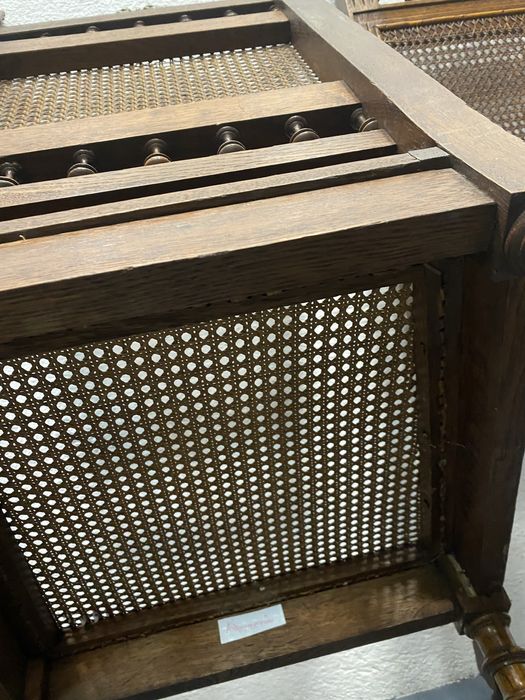 Френски дъбови столове със седалки от ратан