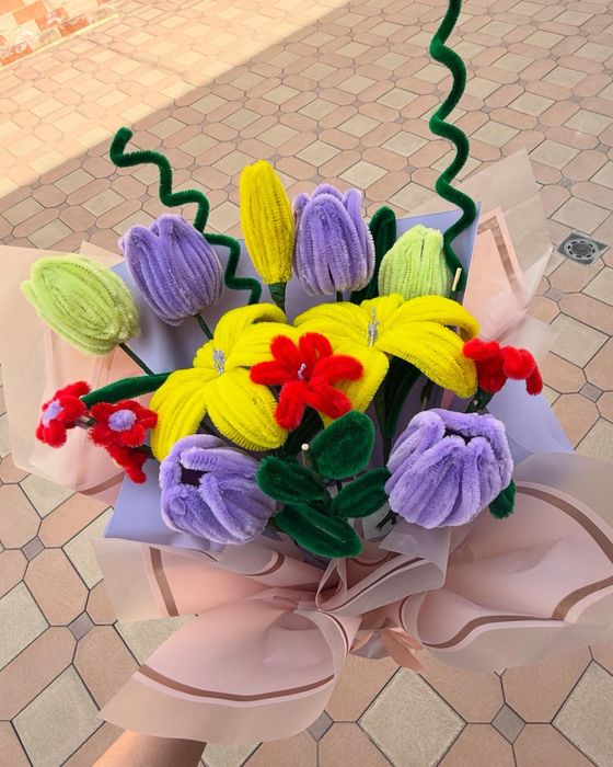 Букет из синельной(пушистой) проволки