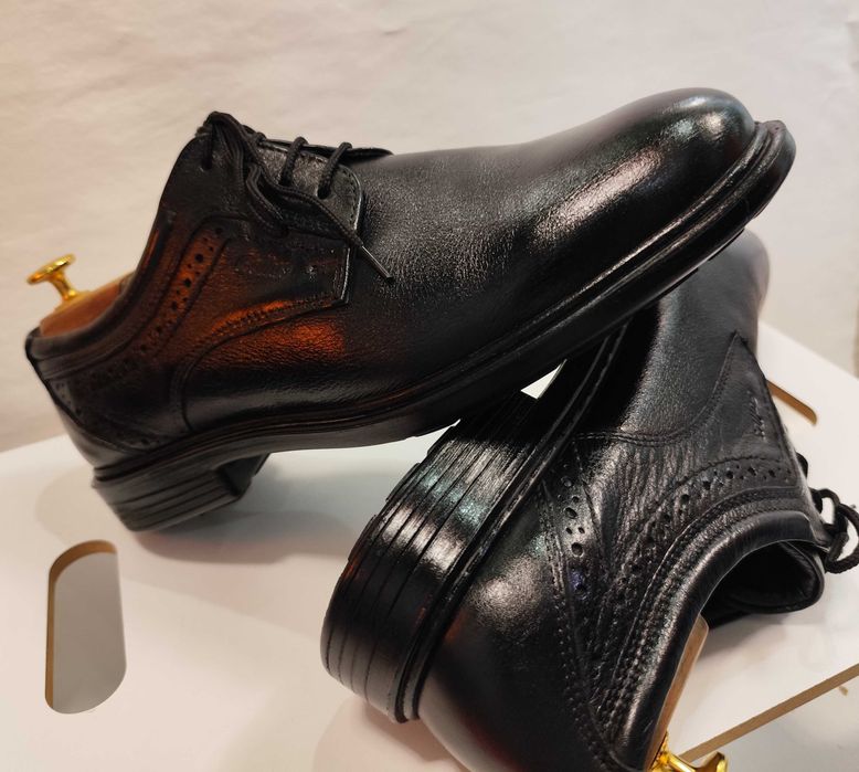 Pantofi derby plain toe 44 Gallus comfort piele naturala moale negru