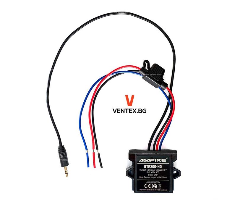 AMPIRE BTR200-HD Bluetooth приемник за кола към AUX (3.5mm) aptX HD
