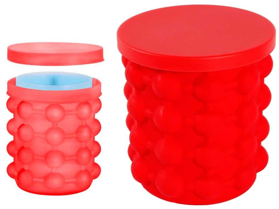 Силиконова кофа за лед – форма за ледени кубчета с капак