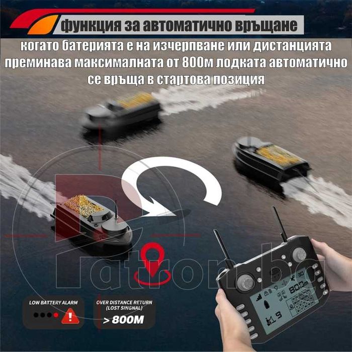 Лодка за захранка катамаран Flytec V030 бърза стабилна голяма батерия