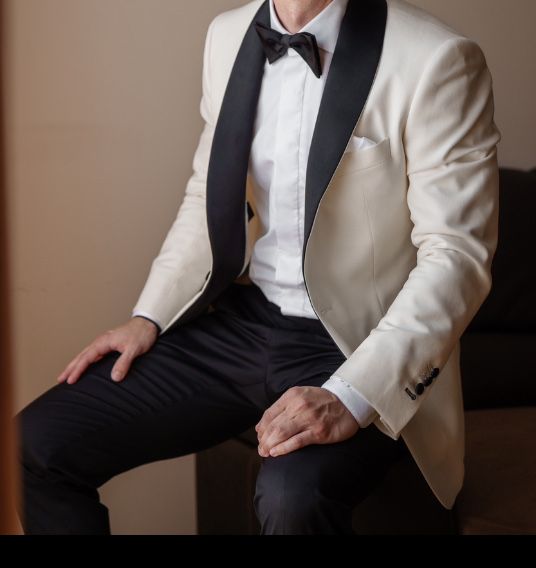 Sacou alb mire 100% lana | Tudor Tailor |