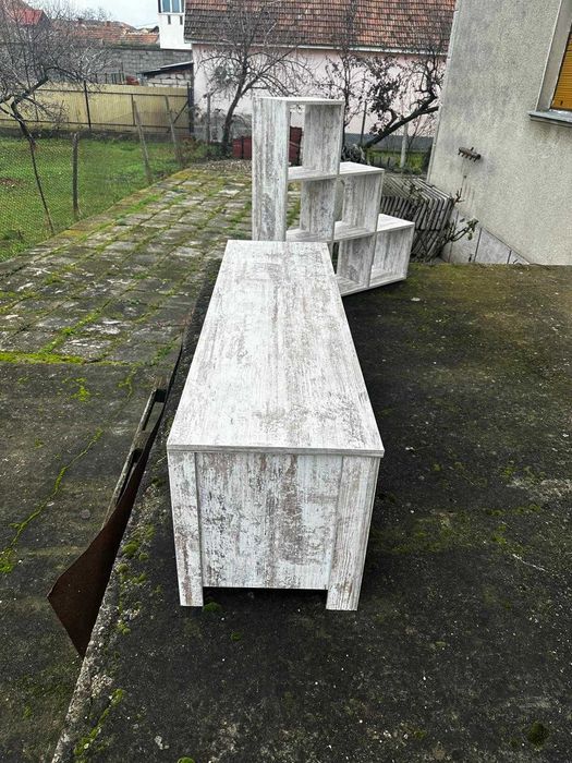 Comoda TV si biblioteca (etajera) in stil rustic