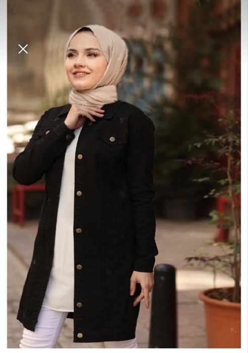 Jachetă blugi lungă