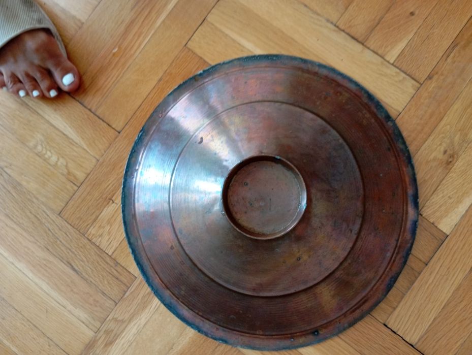 Медна тава с дръжки и похлупак