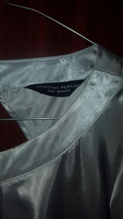 Bluza eleganta, argintie, saten, ocazie