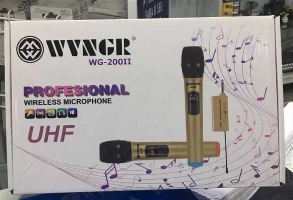 Безжични микрофони UHF WG-200II с дисплей комплект 2 бр за караоке