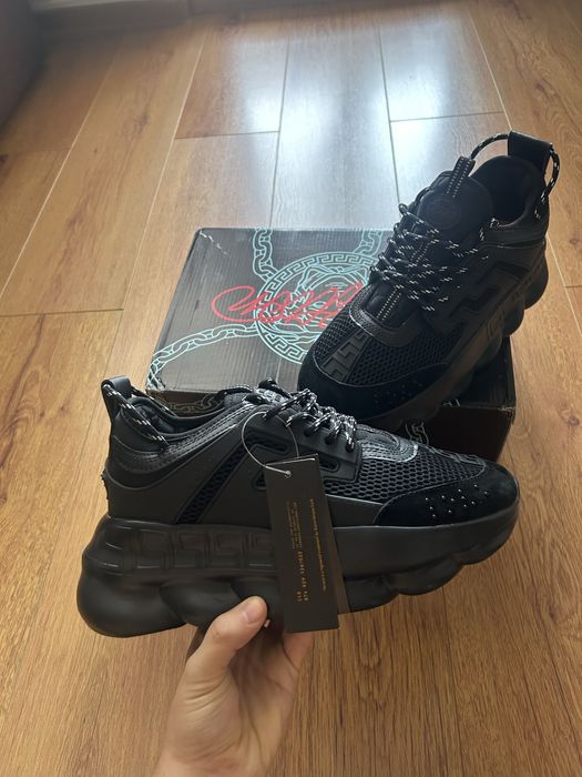 adidasi versace chain reaction full black catifea full box
