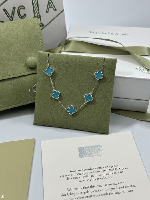 Brățară MINI Van Cleef & Arpels 5 motifs White Gold 750 Turquoise