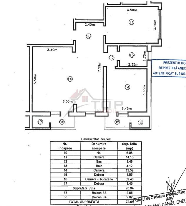 Apartament cu 3 camere 78mp, mobilat, loc de parcare - Rediu