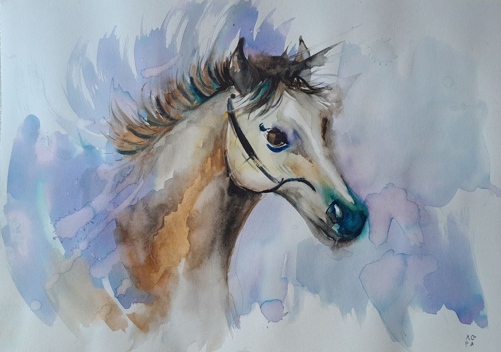 Картина: "Кон" акварел