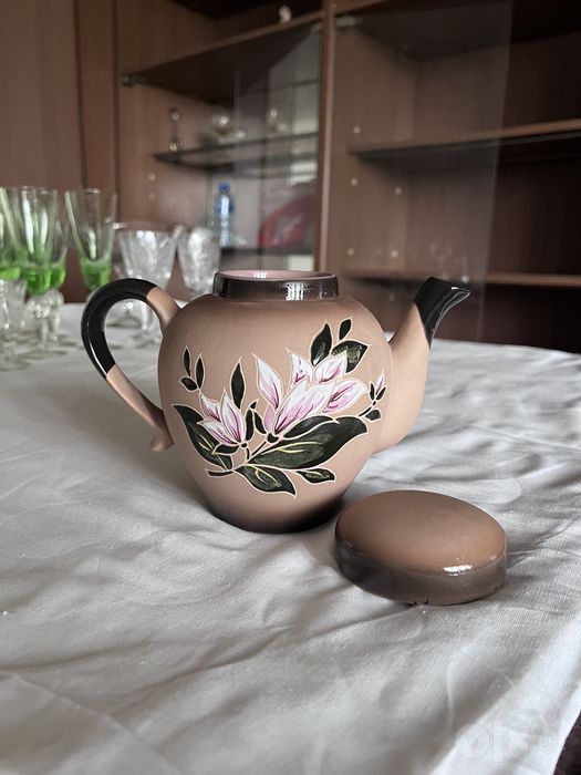 Чайник из глины ручная роспись
