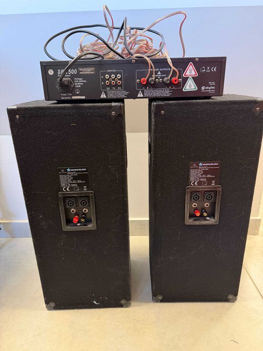 Kомплект – 2 пасивни колони Malone 800W + усилвател Skytec SPL-500 - като нов