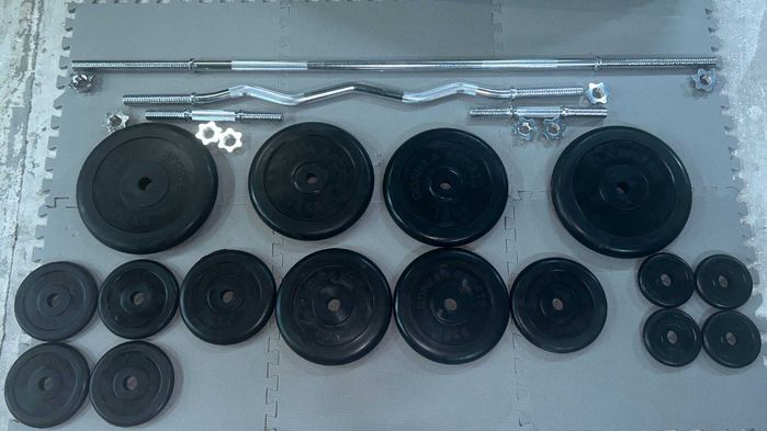 Set complet gantere cauicuate 130 kg