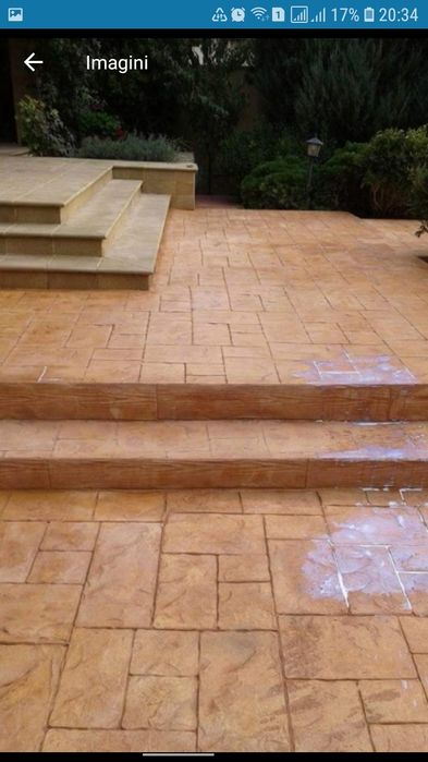 Beton amprentat elicopterizat pavaj pavele tencuială decorativa ieftin amenajări terase curți lac întreținere piatra construcții șapă, rigole teren