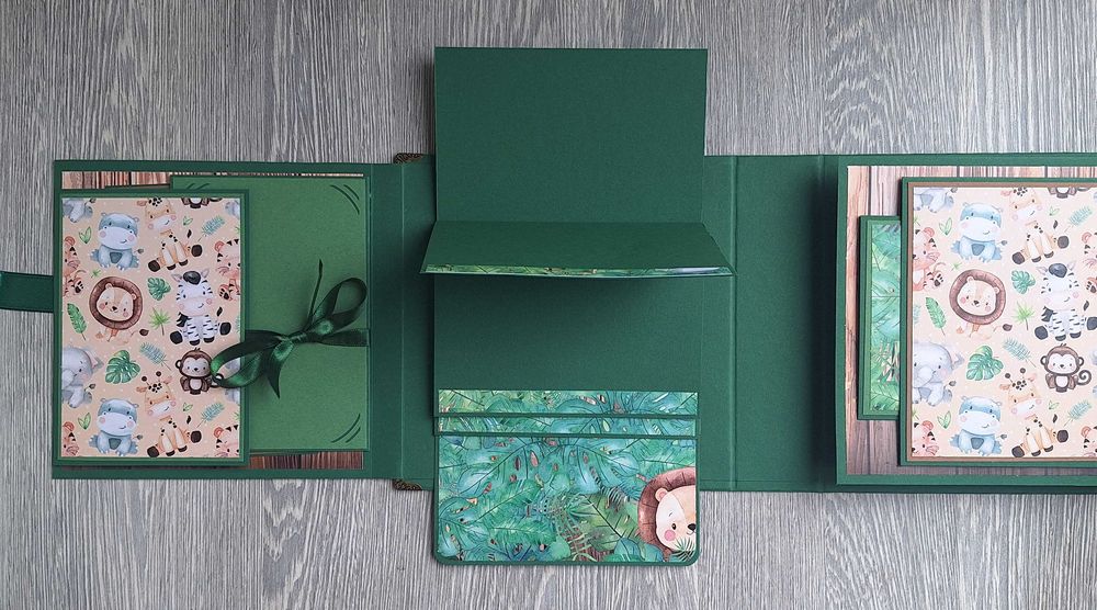 Подаръчен комплект "Веселата джунгла" за момче, ръчна изработка /50.13