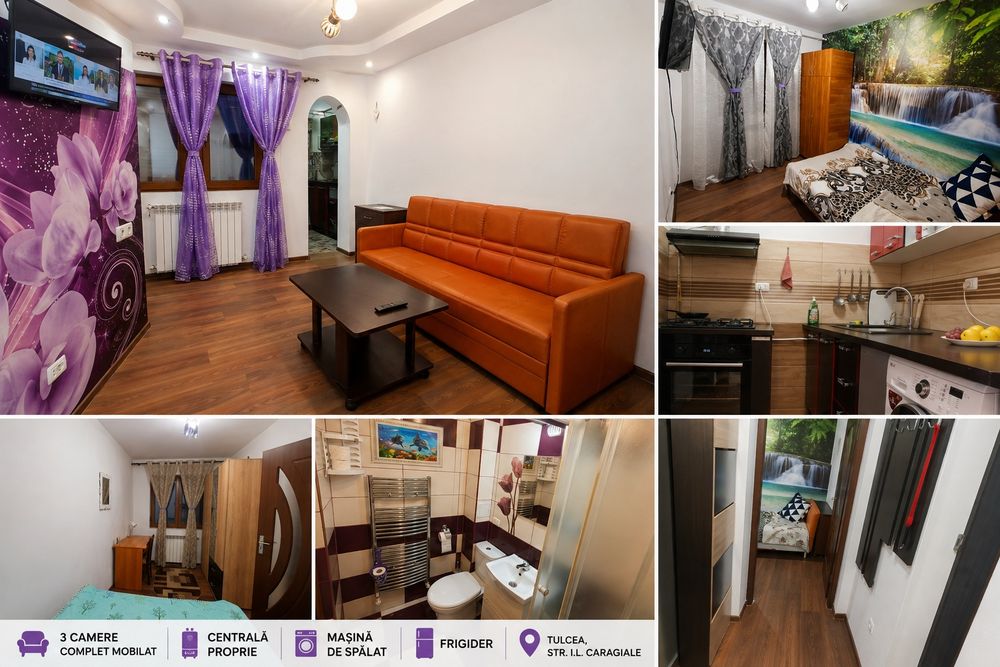 Chirie apartament 3 cam. , zonă Big centrala proprie
