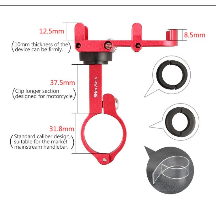 Suport aluminiu telefon smartphon moto bicicleta trotineta Gub Plus 6