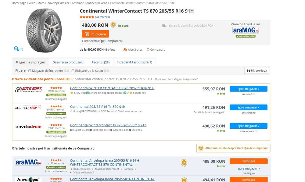 Anvelope Continental 205/55/16 DOT 2024