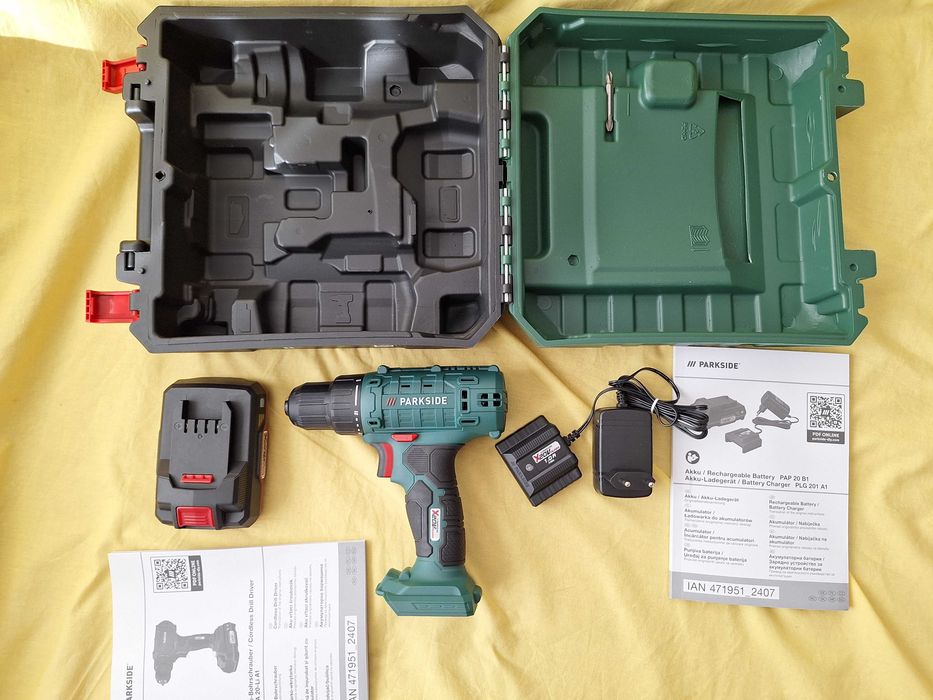 Masina de insurubat si gaurit Parkside PBSA 20-Li A1 cu acumulator si incarcator
