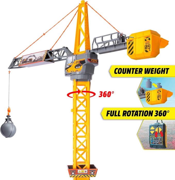 Мега строителен кран Гигантски радиоуправляем кран Dickie Toys 120см