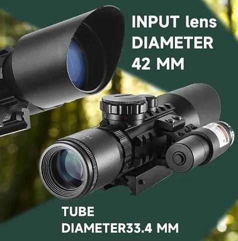 Оптика с лазер 3-10X