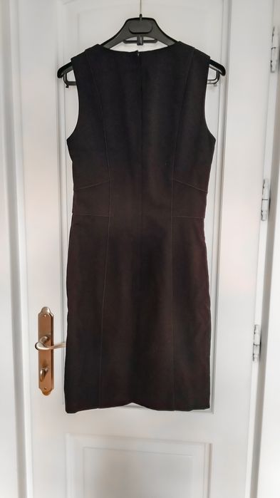 Sarafan H&M office/rochie de ocazie seara eleganta midi maro inchis 36