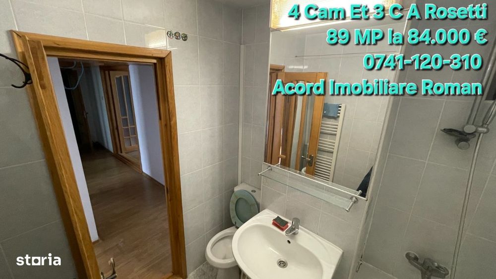 4 camere , etaj 3 ,C.A.Rosetti