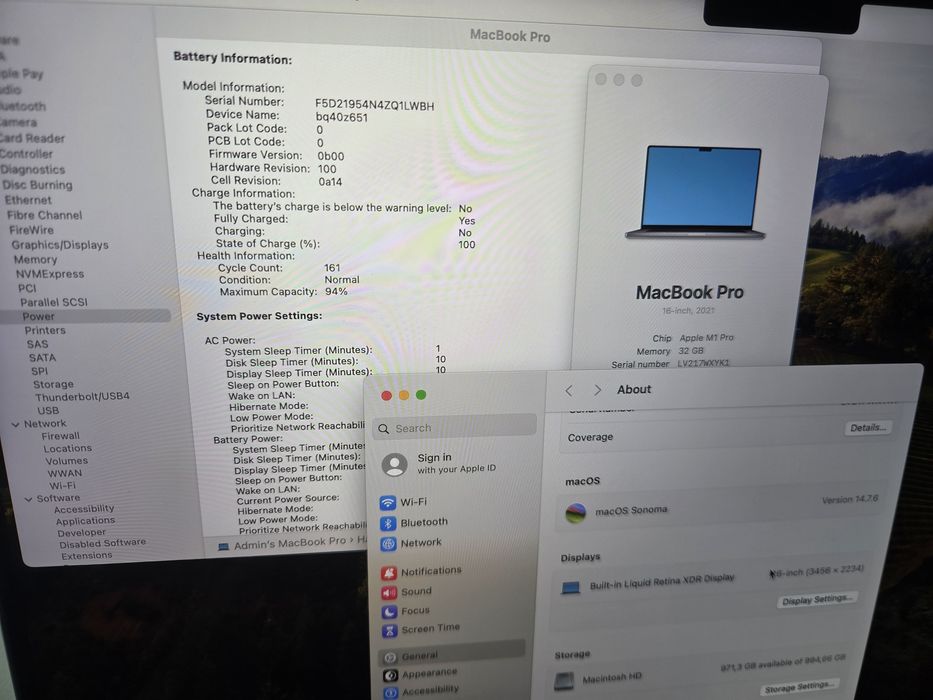 MacBook Pro 2021 M1 Pro 16” – 32 GB RAM, 1TB
