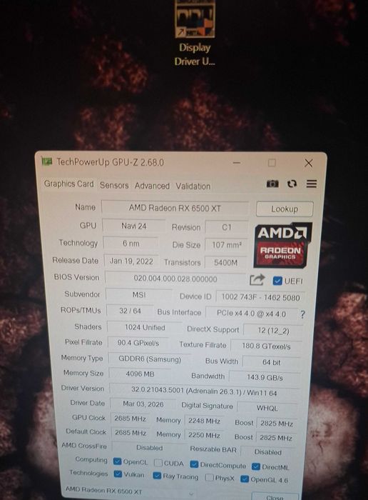 Видео Карта AMD Radeon RX 6500 XT