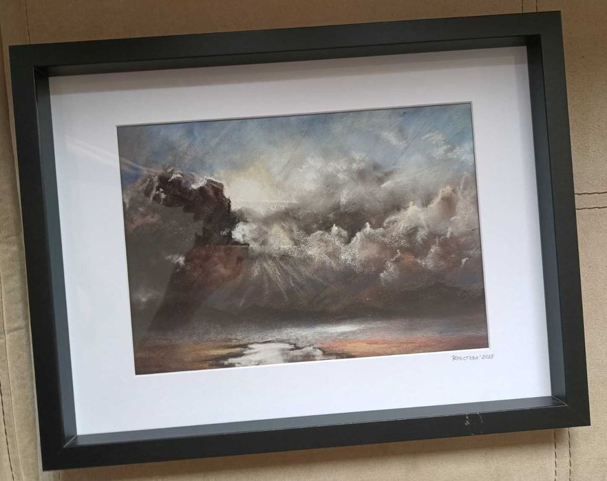 Акварел и сух пастел, с подпис от художника