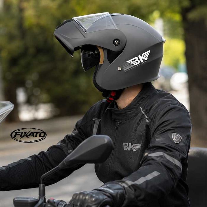 Casca Moto/Scuter Flip-Up, Viziera Dubla, Protectie UV, Gri