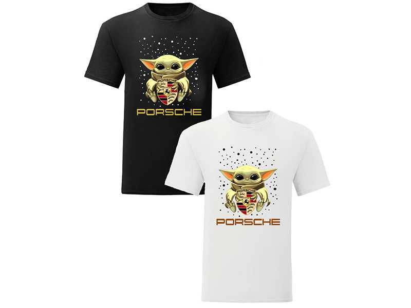 Мъжка и дамска тениска Baby Yoda Hug BMW Mercedes Subaru Pоrsche и др