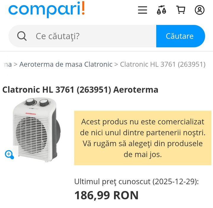 Aerotermă și ventilator, Clatronic HL 3761,  nouă cu garanție