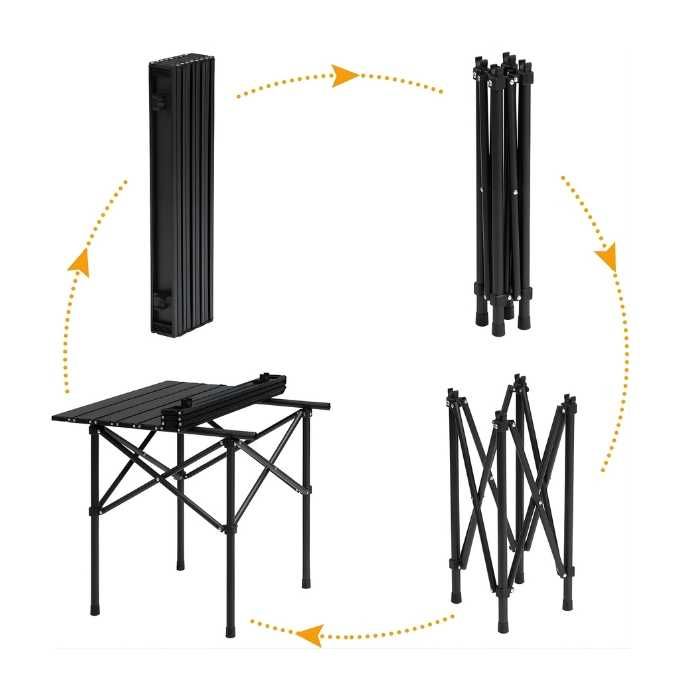 Сгъваема къмпинг маса 55x50 см – алуминиева, компактна и лека за пикник, риболов и къмпинг